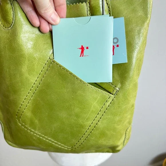 Hobo The Original Regan Top Grain Leather Tote Bag Leaf Green VI-35041LEAF NEW - Picture 5 of 9